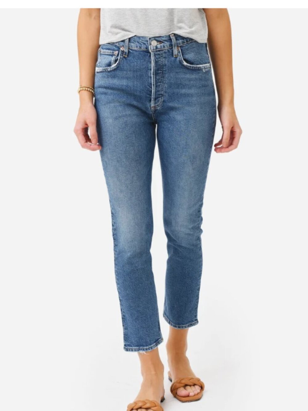 AGOLDE  Riley High Rise Straight Crop Jeans in Silence Size 29